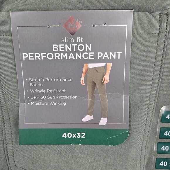 Members Mark Men's Size 40x32 Benton Performance Pants Green NWT - Picture 6 of 7